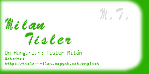 milan tisler business card