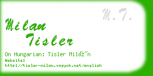 milan tisler business card